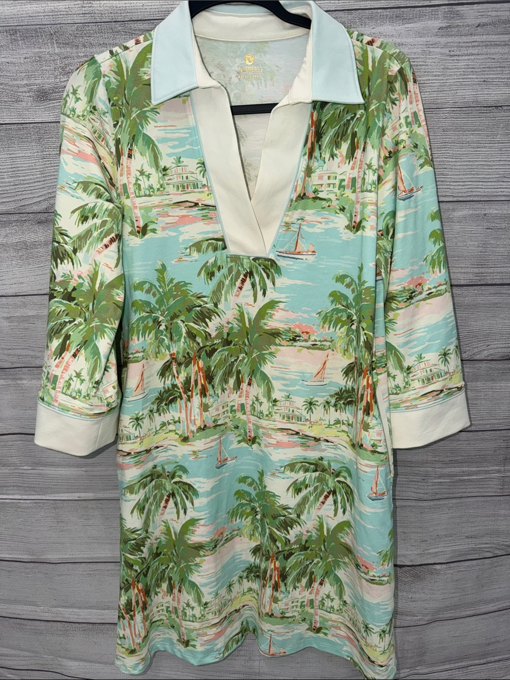 Spartina 449 Mint Green Palm Print Midi Dress🌴✨